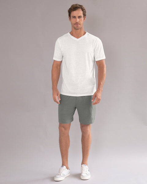 Bermuda con elástico en cintura para hombre#color_711-gris