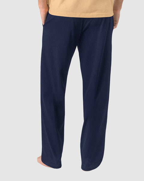 Pantalón bota recta con elástico en cintura para hombre#color_457-azul-oscuro