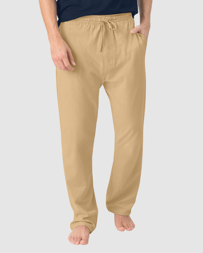 Pantalón bota recta con elástico en cintura para hombre#color_606-arena