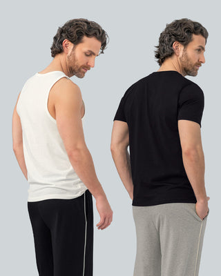 Paquete x 2 Camiseta + Camisilla para hombre#color_s01-negro-blanco