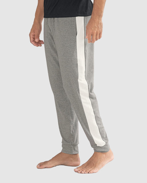Pantalón jogger con bloque de color en los costados#color_783-gris-blanco