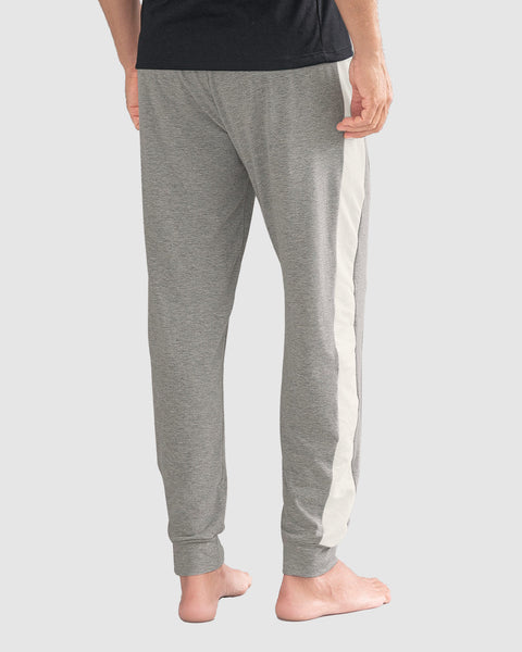 Pantalón jogger con bloque de color en los costados#color_783-gris-blanco
