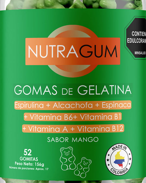 Nutragum Sports Energize: Gomas de gelatina green fit con espirulina.#color_001-sports-energize