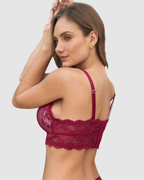 Bralette triangular con copas suaves#color_309-rojo-oscuro