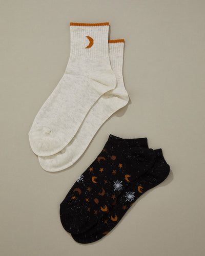 Px2 calcetines caña larga y tobillera femeninos#color_s03-surtido-luna