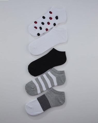 P x 5 Calcetines Tobilleros lisos femeninos#color_s04-surtido-grises-y-blanco