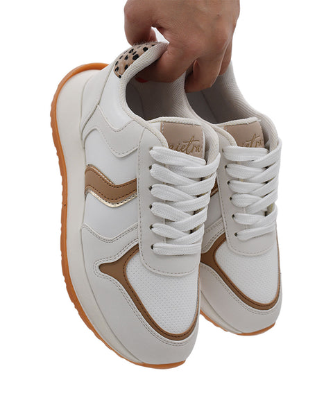Tenis Bilbao Mujer#color_849-beige-x-blanco