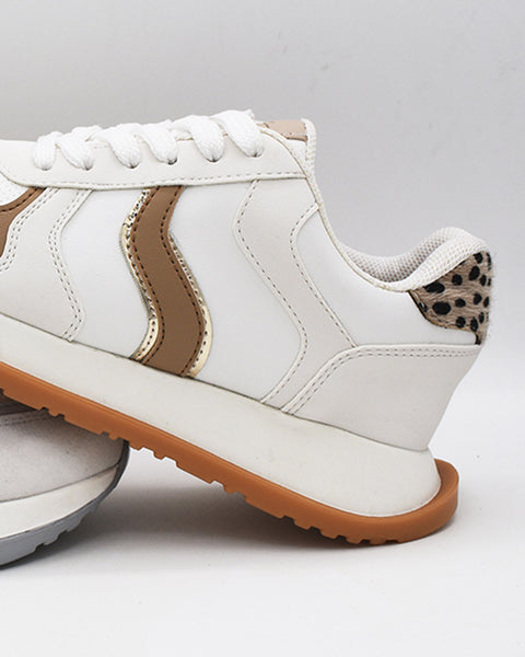 Tenis Bilbao Mujer#color_849-beige-x-blanco