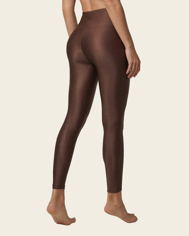 Legging con cierre de control en abdomen en imitación cuero