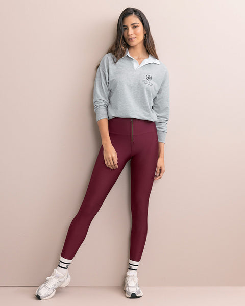 Legging con cierre de control en abdomen#color_220-vino-tinto