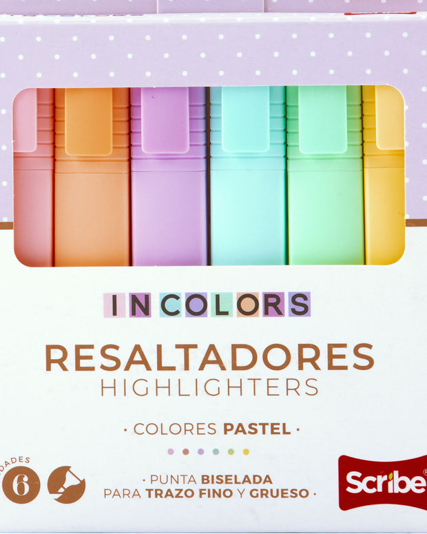 Resaltadores pasteles x6#color_968-colores-pasteles