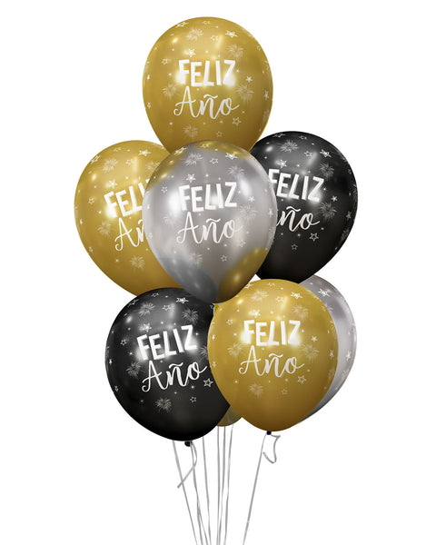 Pack globos con diseño R-12 X 12 Uds Sempertex#color_003-ano-nuevo