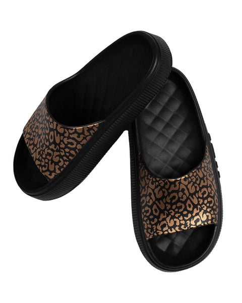SOKET® Sandalia en material EVA para mujer#color_700-negro-dorado