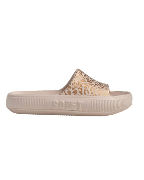 SOKET® Sandalia en material EVA para mujer#color_849-beige-dorado