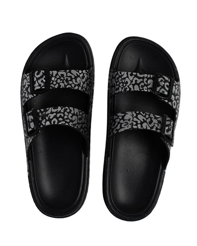 SOKET® Sandalia femenina en material EVA estilo sueco#color_700-negro-plata