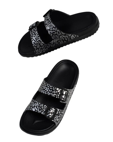SOKET® Sandalia femenina en material EVA estilo sueco#color_700-negro-plata