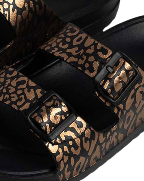 SOKET® Sandalia femenina en material EVA estilo sueco#color_701-negro-dorado