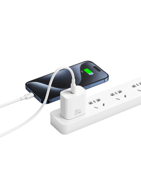 Kit Cargador Pared Ultra Rapido PD 20W + Cable TypeC a Type-C PD 60W#color_000-blanco