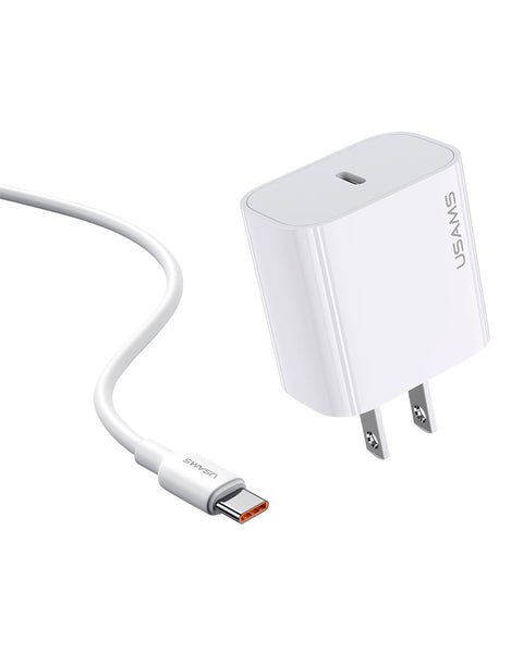 Kit Cargador Pared Ultra Rapido PD 20W + Cable TypeC a Type-C PD 60W#color_000-blanco
