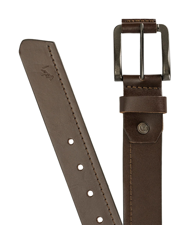 Cinturón unifaz masculino punta asimétrica Velez#color_801-cafe-oscuro
