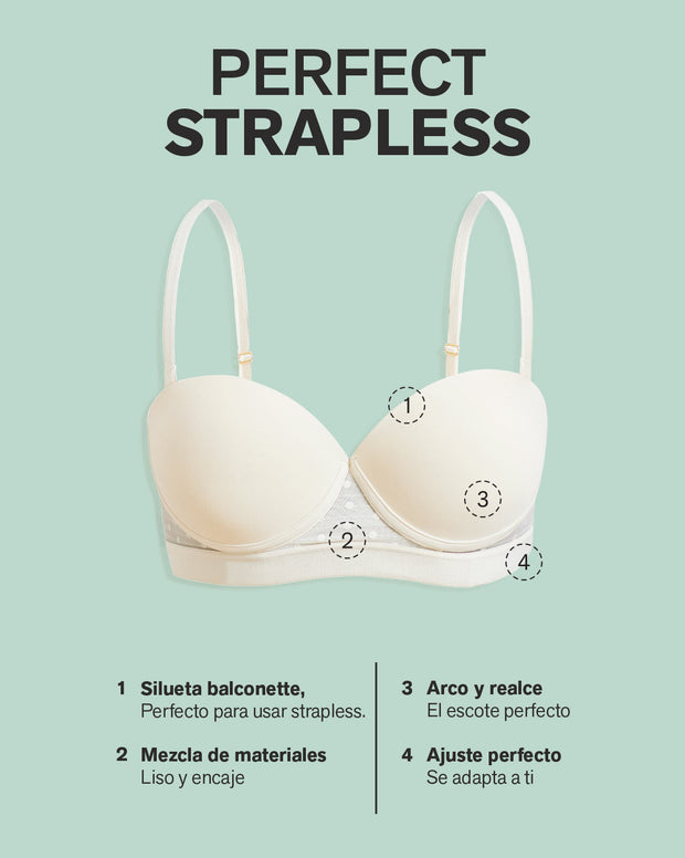 Brasier balconet con realce alto y espalda en tul