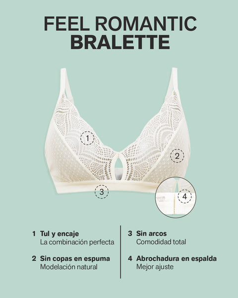 Bralette triangular en encaje y tul con detalle de ojal en escote#all_variants