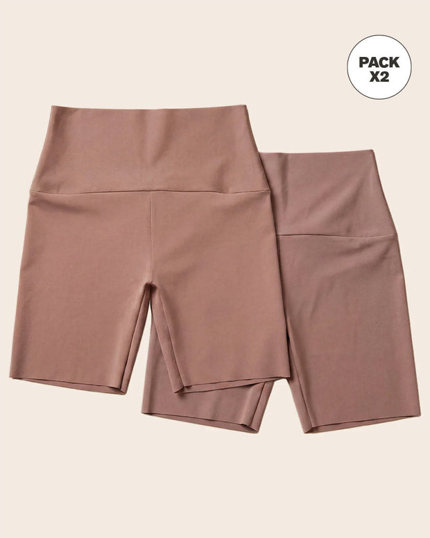 Paquete x 2 shorts de control moderado aspecto invisible con fajón antideslizante