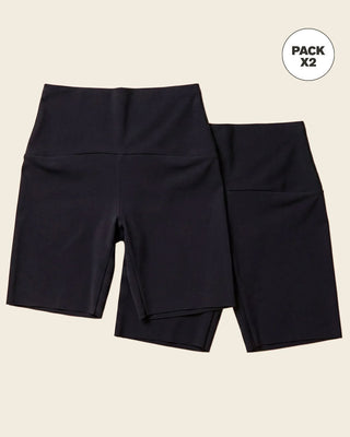 Paquete x 2 shorts de control moderado aspecto invisible con fajón antideslizante#color_700-negro
