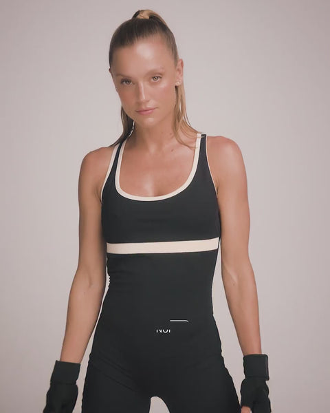Enterizo corto deportivo control suave de abdomen#color_700-negro