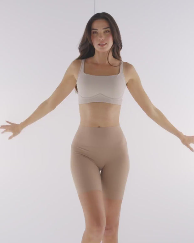 Short de control moderado aspecto invisible con fajón antideslizante
