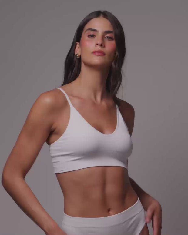Top en tecnología seamless con textura acanalada Natural Comfort
