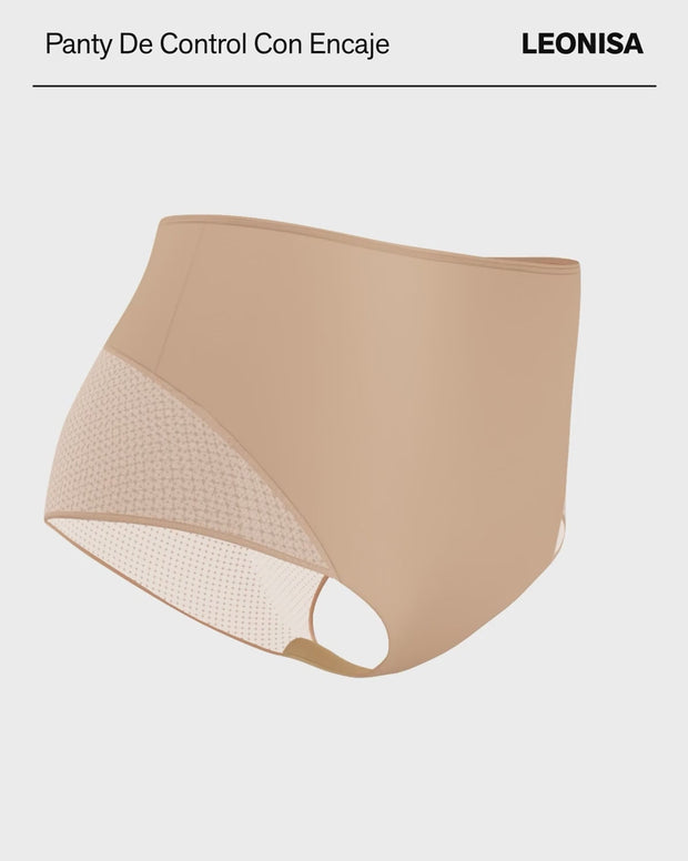 Panty clásico de control fuerte en abdomen, glúteos en tul