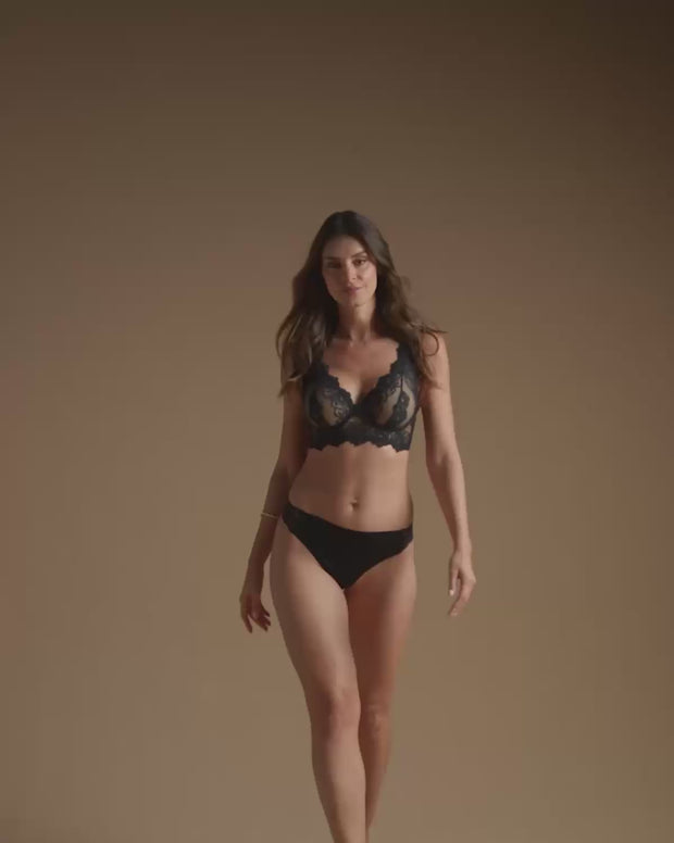 Brasier tipo bralette en encaje y transparencias