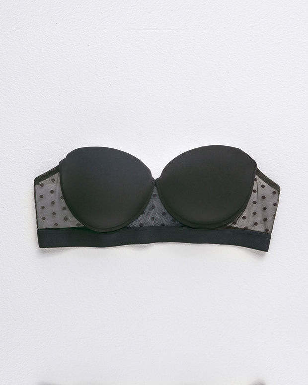 Brasier balconet con realce alto y espalda en tul