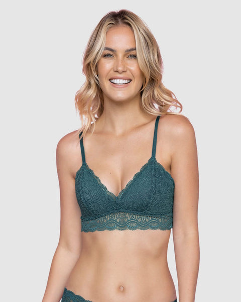 Bralette triangular con base y espalda anchas en encaje#color_541-azul-petroleo