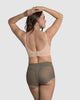 Panty faja clásico con control moderado de abdomen y bandas en tul#color_603-verde-oscuro