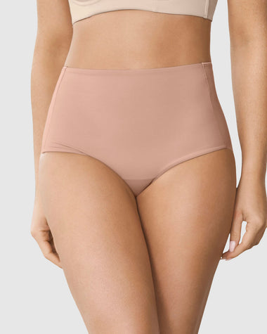 Panty clásico invisible con tela inteligente sin costuras ni elásticos#color_857-cafe
