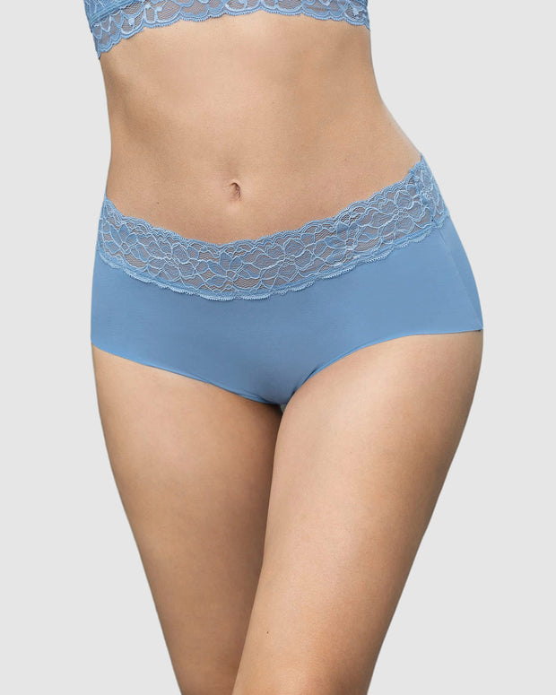 Panty hipster en tela ultraliviana con franja de encaje#color_506-azul-claro