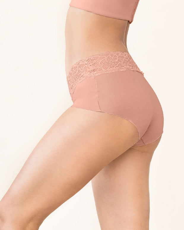 Panty hipster en tela ultraliviana con franja de encaje#color_a18-rosado-claro