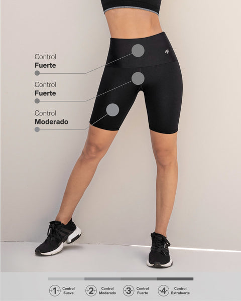 Short ciclista tiro alto con control de abdomen y muslos y tecnología copper#all_variants