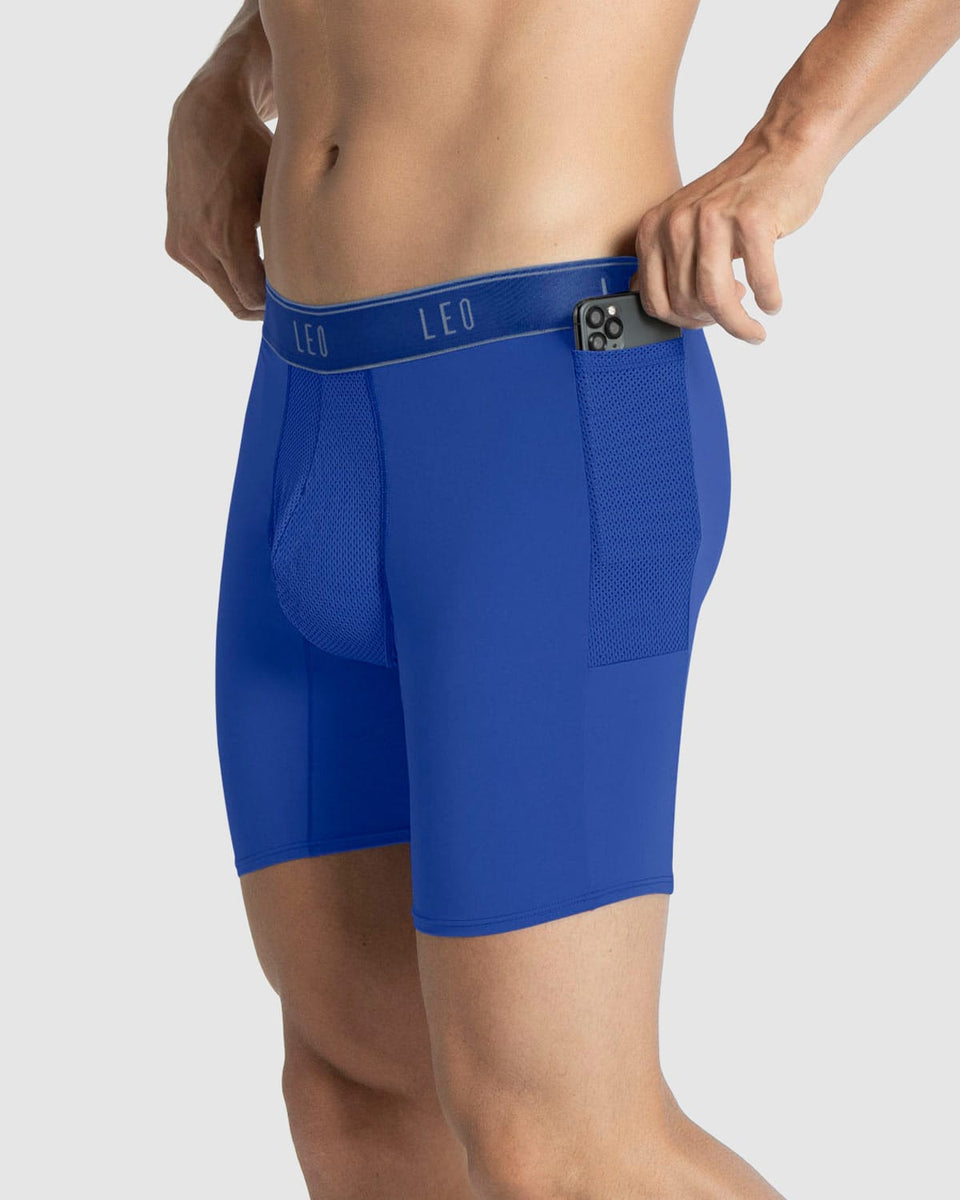 Bóxer deportivo con bolsillo lateral en microfibra
