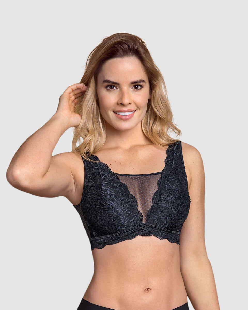 Bralette multiusos sexy siempre en encaje ideal para prótesis de mastectomía