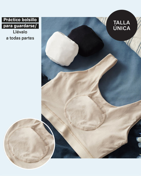 Top talla única ultracómodo con bolsillo interno para guardarlo pocket bra#all_variants