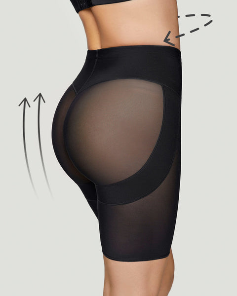 Panty faja tipo short levanta cola y control de abdomen fuerte#color_700-negro