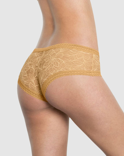 Panty cachetero en encaje floral#color_127-dorado