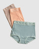 Paquete x 3 panties clásicos con toques de encaje#color_s20-mandarina-gris-verdoso-cafe-claro