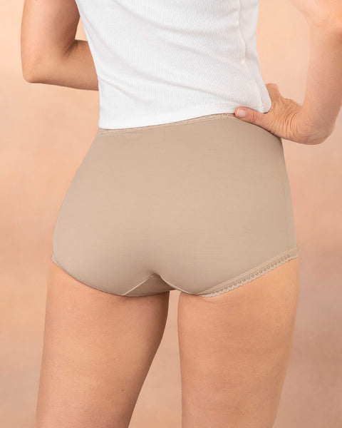 Paquete x 3 panties clásicos con toques de encaje#color_s20-mandarina-gris-verdoso-cafe-claro