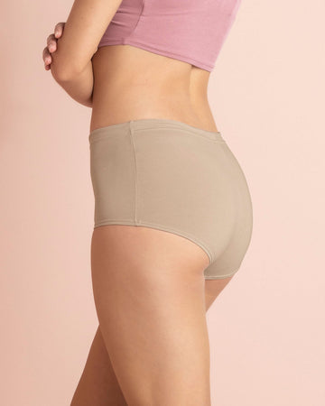 Paquete x 3 cómodos panties estilo bóxer con algodón#color_984-cafe-claro-blanco-marfil