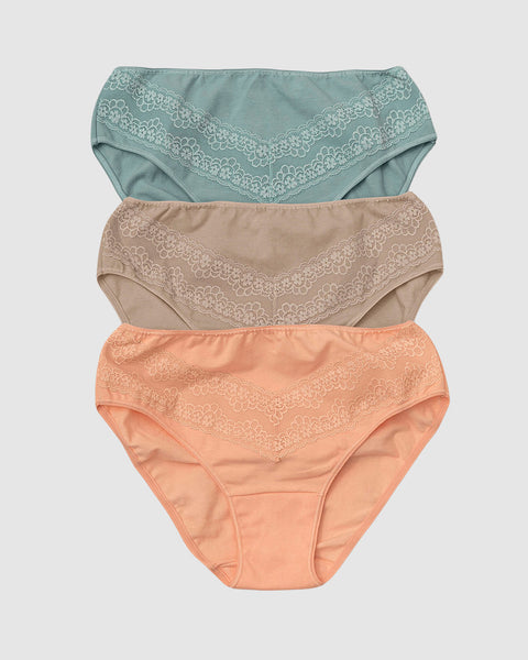 Paquete x 3 panties tipo bikini clásicos y confortables#color_s25-mandarina-gris-verdoso-cafe-claro