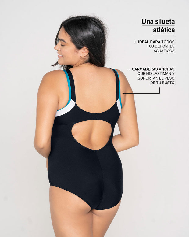 Vestido de baño deportivo con control suave de abdomen ideal para actividades acuáticas#all_variants